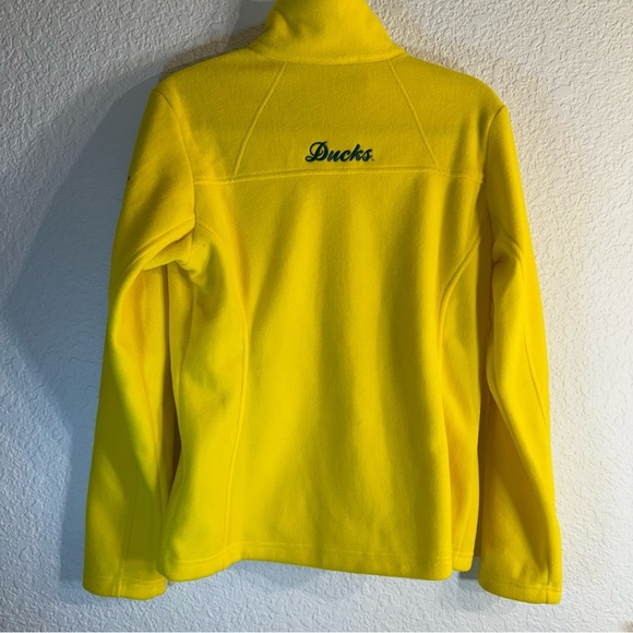 Oregon Ducks Columbia Fleece Jacket Sz M Womens Full Zip University NCAA Script - Picture 2 of 8